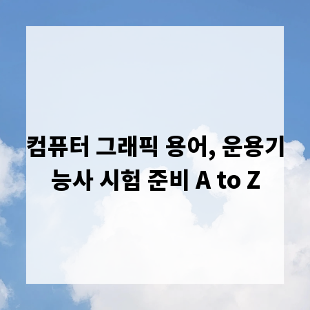 컴퓨터 그래픽 용어, 운용기능사 시험 준비 A to Z