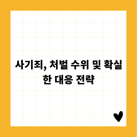 사기죄, 처벌 수위 및 확실한 대응 전략