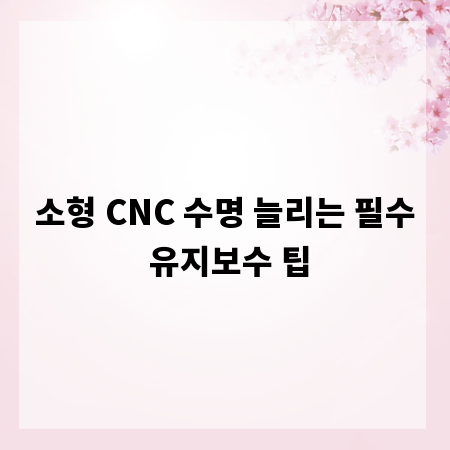 소형 CNC 수명 늘리는 필수 유지보수 팁