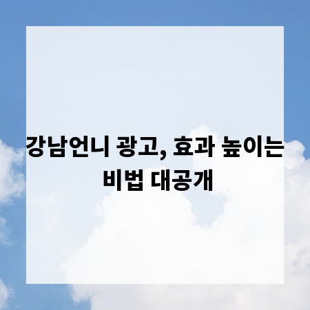 강남언니 광고, 효과 높이는 비법 대공개