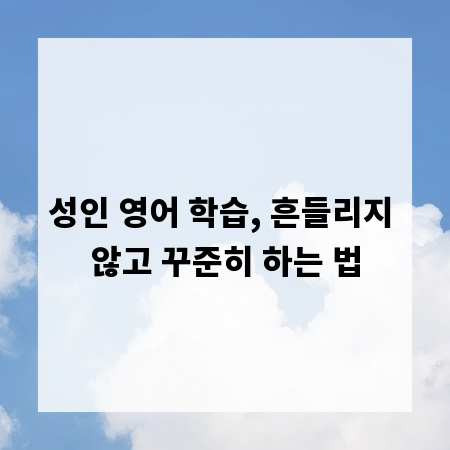 성인 영어 학습, 흔들리지 않고 꾸준히 하는 법