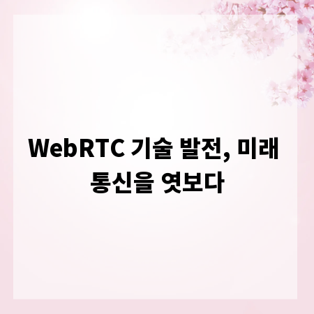 WebRTC 기술 발전, 미래 통신을 엿보다