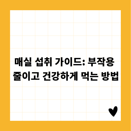 매실 섭취 가이드: 부작용 줄이고 건강하게 먹는 방법