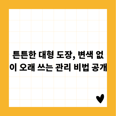 튼튼한 대형 도장, 변색 없이 오래 쓰는 관리 비법 공개
