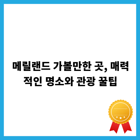메릴랜드 가볼만한 곳, 매력적인 명소와 관광 꿀팁