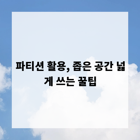 파티션 활용, 좁은 공간 넓게 쓰는 꿀팁