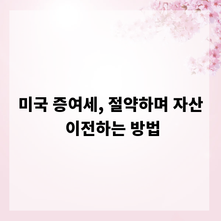미국 증여세, 절약하며 자산 이전하는 방법
