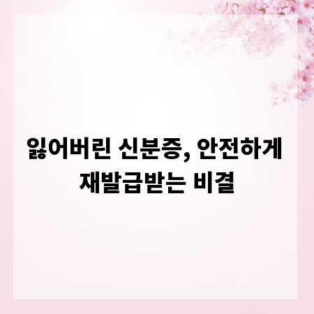 잃어버린 신분증, 안전하게 재발급받는 비결