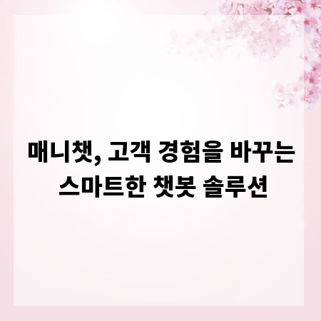 매니챗, 고객 경험을 바꾸는 스마트한 챗봇 솔루션