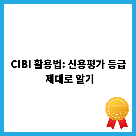 CIBI 활용법: 신용평가 등급 제대로 알기