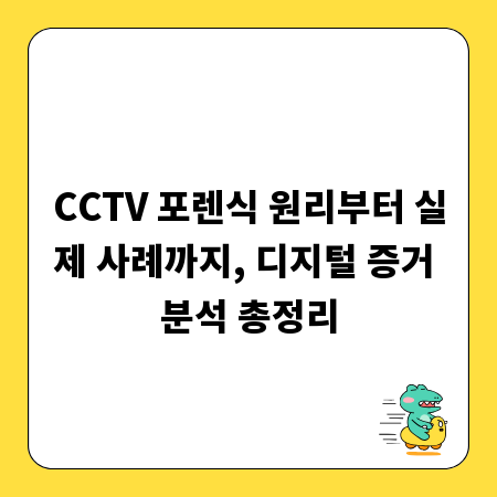 CCTV 포렌식 원리부터 실제 사례까지, 디지털 증거 분석 총정리