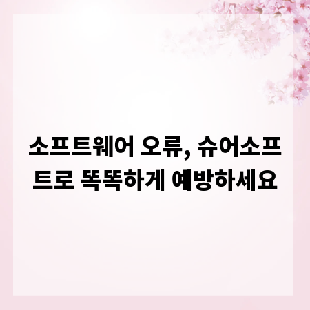 소프트웨어 오류, 슈어소프트로 똑똑하게 예방하세요