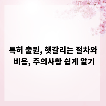 특허 출원, 헷갈리는 절차와 비용, 주의사항 쉽게 알기