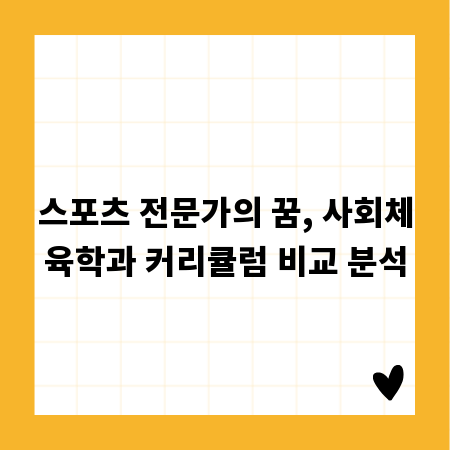스포츠 전문가의 꿈, 사회체육학과 커리큘럼 비교 분석