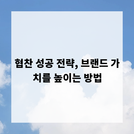 협찬 성공 전략, 브랜드 가치를 높이는 방법