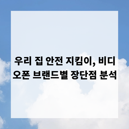 우리 집 안전 지킴이, 비디오폰 브랜드별 장단점 분석