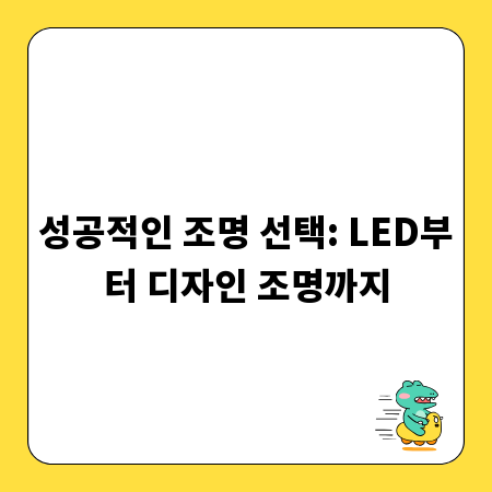 성공적인 조명 선택: LED부터 디자인 조명까지