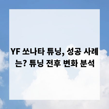 YF 쏘나타 튜닝, 성공 사례는? 튜닝 전후 변화 분석