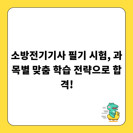 소방전기기사 필기 시험, 과목별 맞춤 학습 전략으로 합격!