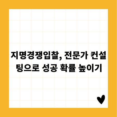 지명경쟁입찰, 전문가 컨설팅으로 성공 확률 높이기