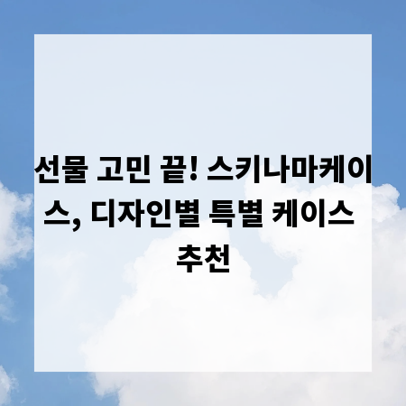 선물 고민 끝! 스키나마케이스, 디자인별 특별 케이스 추천