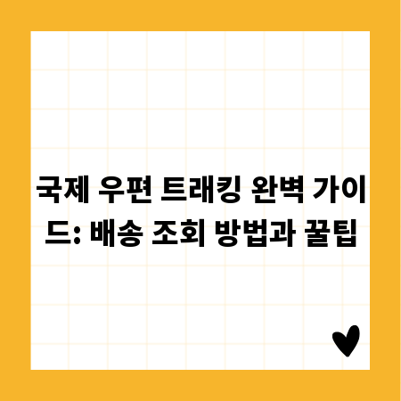 국제 우편 트래킹 완벽 가이드: 배송 조회 방법과 꿀팁