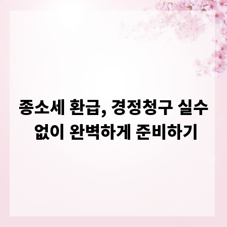 종소세 환급, 경정청구 실수 없이 완벽하게 준비하기