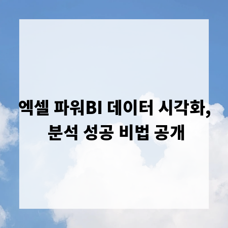 엑셀 파워BI 데이터 시각화, 분석 성공 비법 공개
