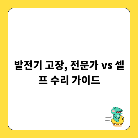 발전기 고장, 전문가 vs 셀프 수리 가이드