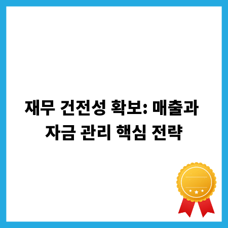 재무 건전성 확보: 매출과 자금 관리 핵심 전략