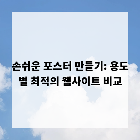 손쉬운 포스터 만들기: 용도별 최적의 웹사이트 비교
