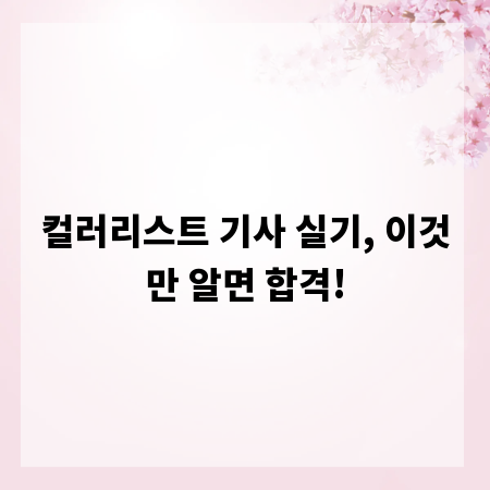 컬러리스트 기사 실기, 이것만 알면 합격!