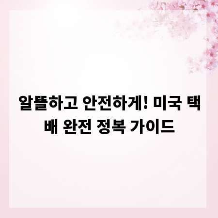 알뜰하고 안전하게! 미국 택배 완전 정복 가이드