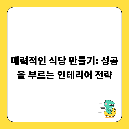 매력적인 식당 만들기: 성공을 부르는 인테리어 전략