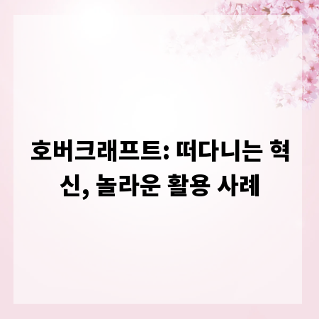 호버크래프트: 떠다니는 혁신, 놀라운 활용 사례