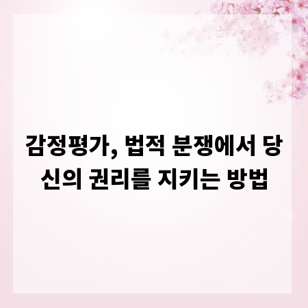 감정평가, 법적 분쟁에서 당신의 권리를 지키는 방법
