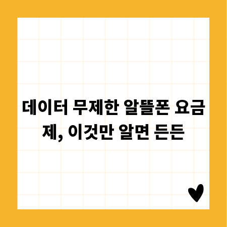 데이터 무제한 알뜰폰 요금제, 이것만 알면 든든
