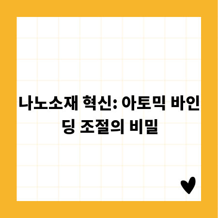 나노소재 혁신: 아토믹 바인딩 조절의 비밀
