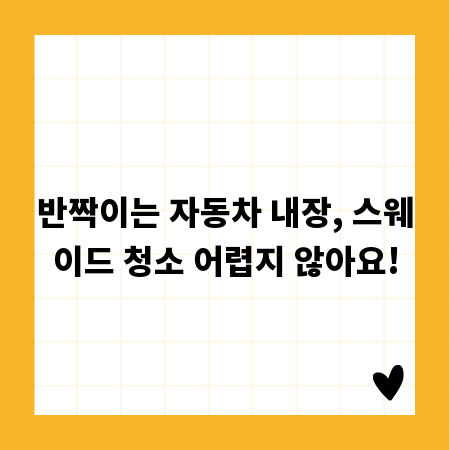 반짝이는 자동차 내장, 스웨이드 청소 어렵지 않아요!