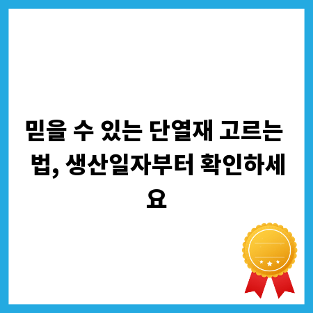 믿을 수 있는 단열재 고르는 법, 생산일자부터 확인하세요