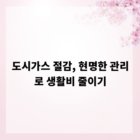 도시가스 절감, 현명한 관리로 생활비 줄이기
