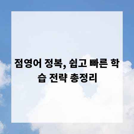 점영어 정복, 쉽고 빠른 학습 전략 총정리