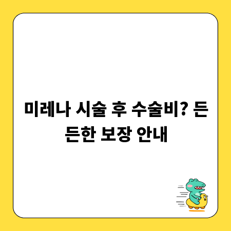 미레나 시술 후 수술비? 든든한 보장 안내