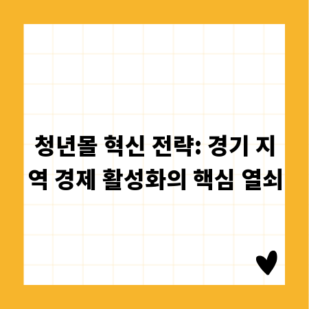 청년몰 혁신 전략: 경기 지역 경제 활성화의 핵심 열쇠