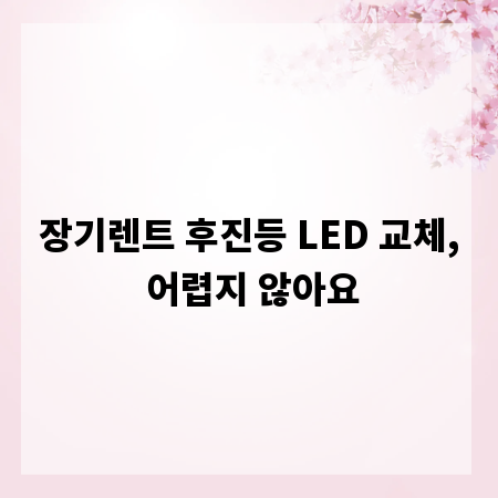 장기렌트 후진등 LED 교체, 어렵지 않아요