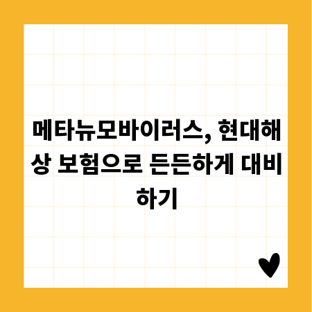 메타뉴모바이러스, 현대해상 보험으로 든든하게 대비하기