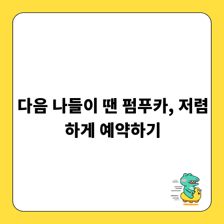 다음 나들이 땐 펌푸카, 저렴하게 예약하기