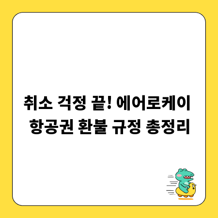 취소 걱정 끝! 에어로케이 항공권 환불 규정 총정리
