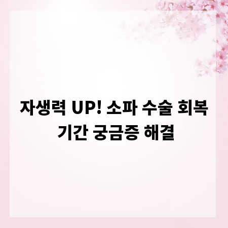 자생력 UP! 소파 수술 회복 기간 궁금증 해결