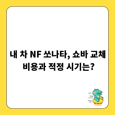 내 차 NF 쏘나타, 쇼바 교체 비용과 적정 시기는?